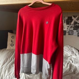 Adidas Originals Red and Gray Logo Crewneck Sweatshirt Hoodie Vintage